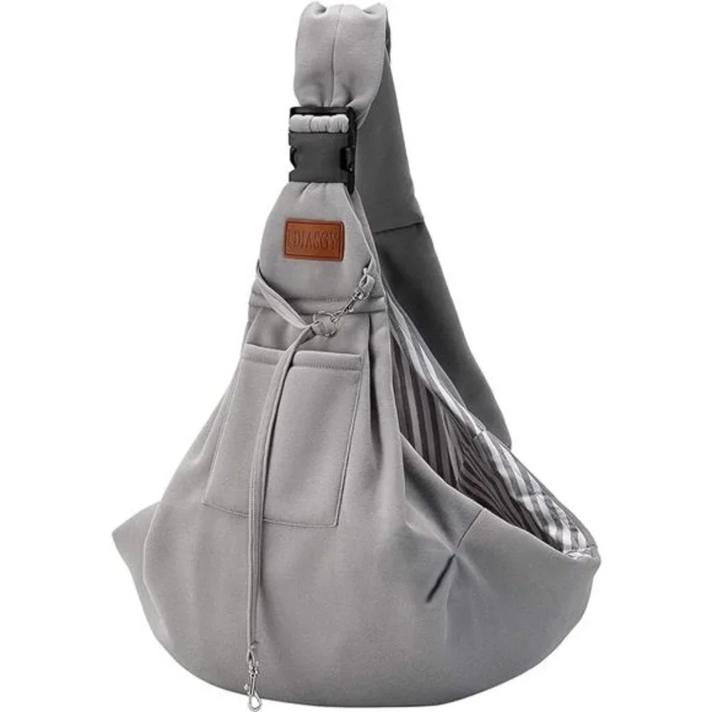 Small Dog Sling Cat Carrier Adjustable Strap Hand Free Reversible Pet Travel Bag